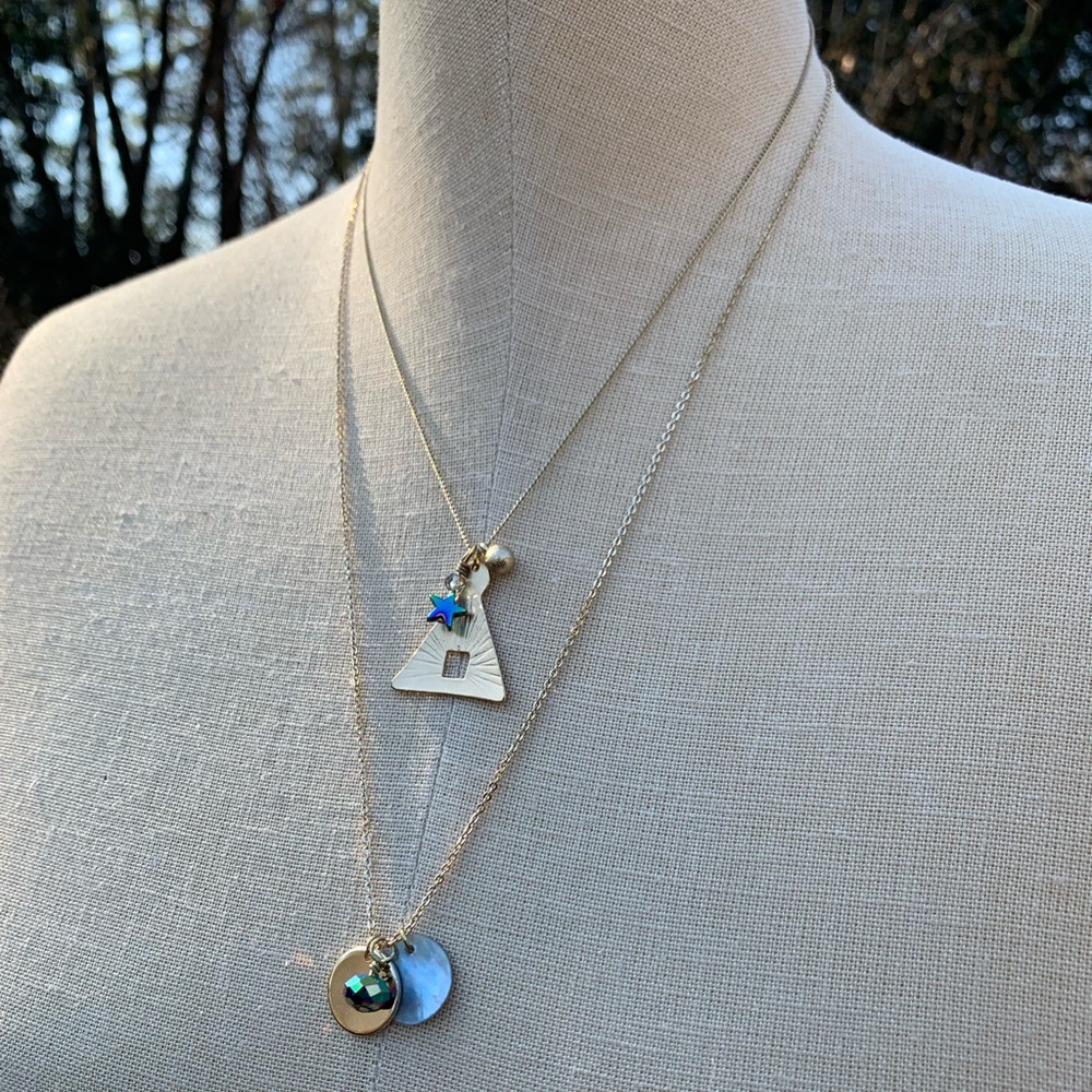 Hand Made Double Chain Galaxy Cosmic Necklace - Picture 3 of 12